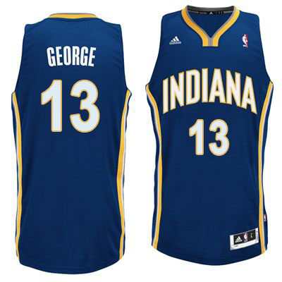 Men's  Indiana Pacers #13 Paul George Revolution 30 Swingman Road Jersey